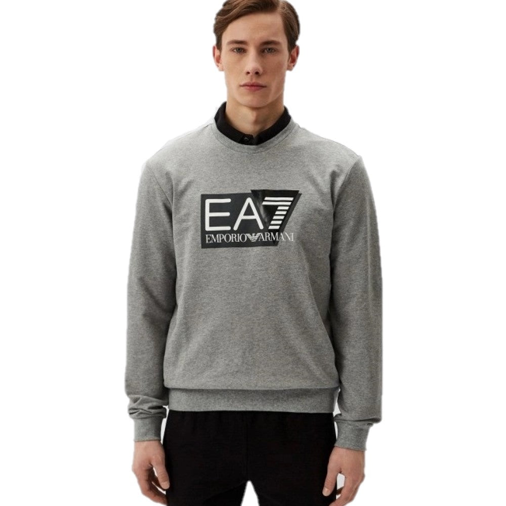 EA7 Visibility Crew-Neck Sweatshirt 3DPM60 PJ05Z 3905 Mid Grey