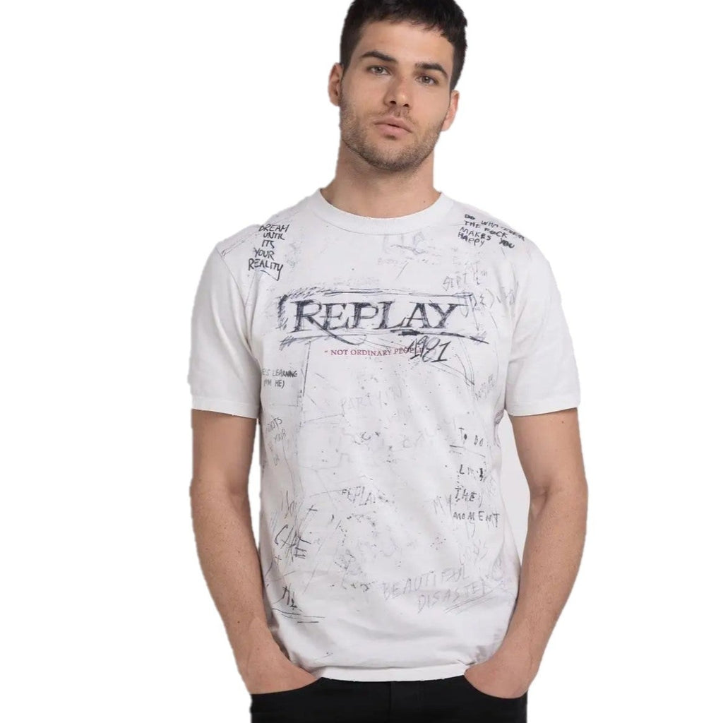 Replay Printed T-Shirt White M6650 .000.23592G 