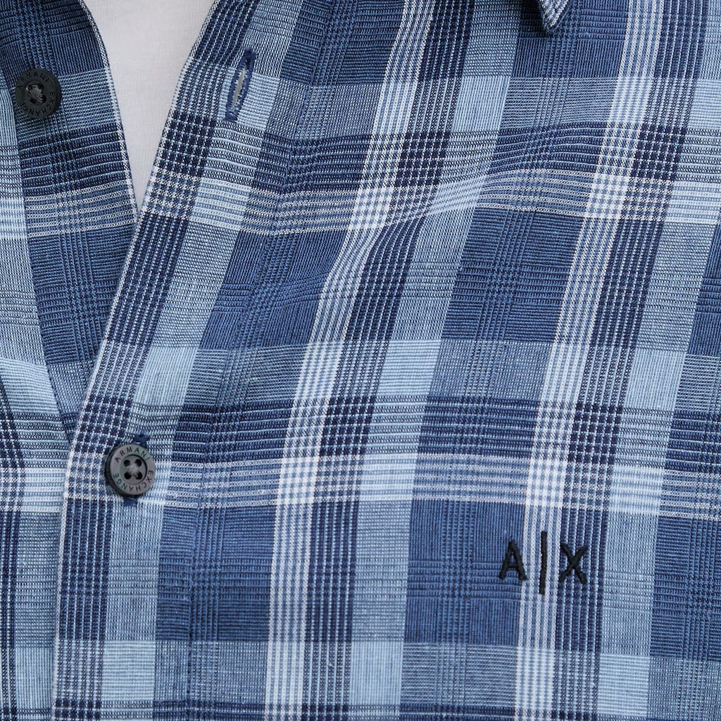 Armani Exchange Shirt XM002746 AF22860 FB381 Blue Check
