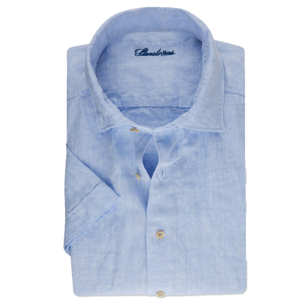 Stenstroms Short Sleeve Linen Shirt Blue Art. no: 7747247970100