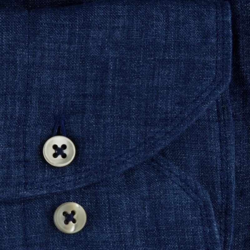 Stenstroms Dark Blue Linen Shirt 7747217970160