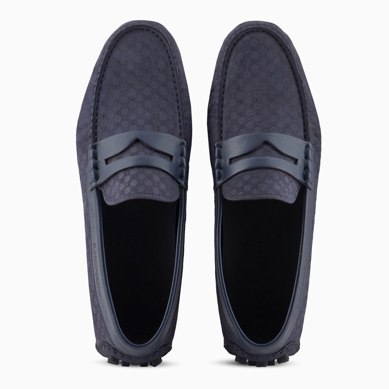 Emporio Armani Leather Driving Loafers X4B152 XR195 U174 Navy