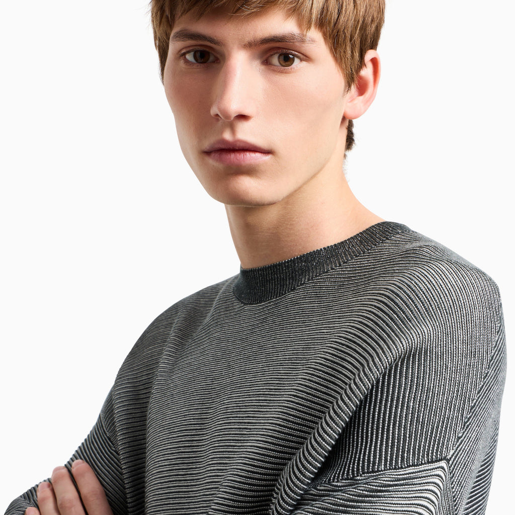 Armani Exchange Dégradé Effect Knitwear XM000183 AF1196 FB036 Charcoal Green