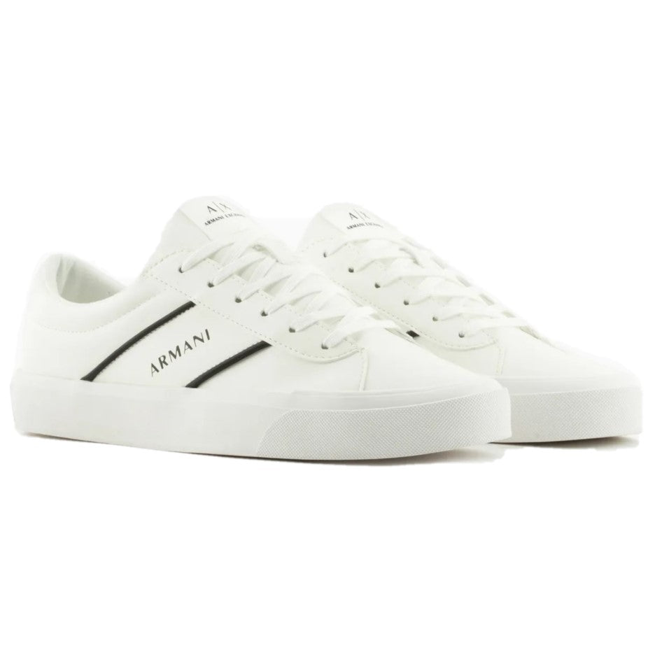 Armani Exchange Contrasting Logo Band Sneakers XUX165-XV758 K488 White