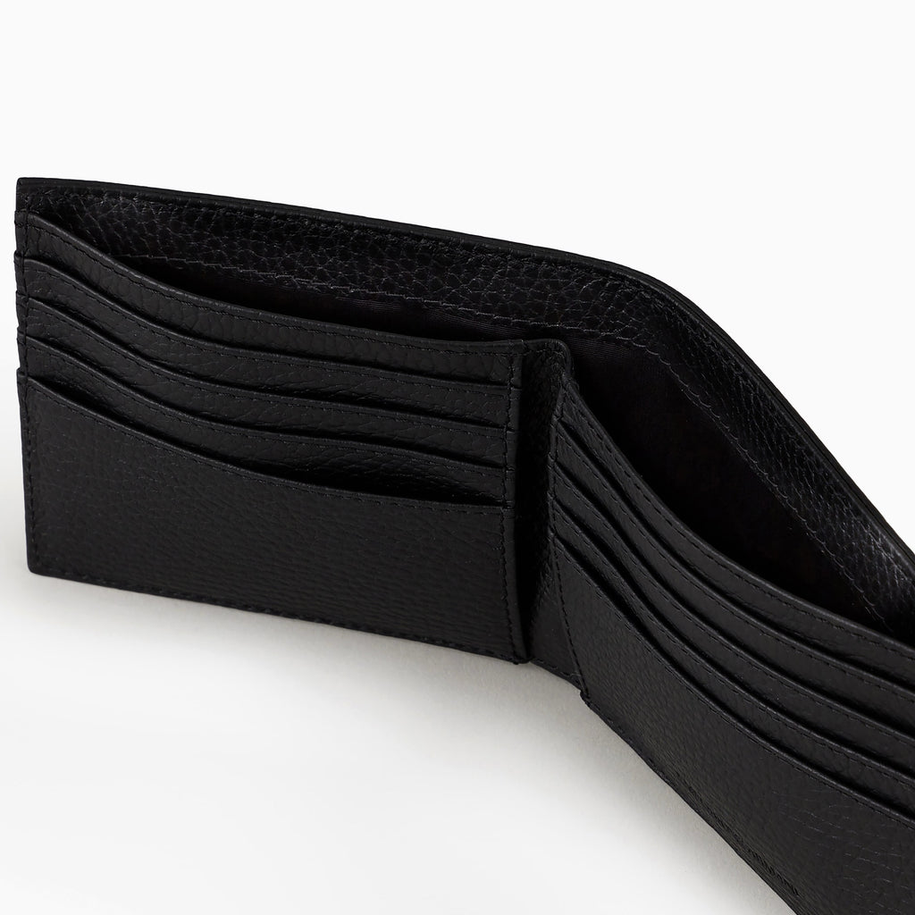Emporio Armani Tumbled Leather Wallet Y4R168 Y068E 80001 BLACK

