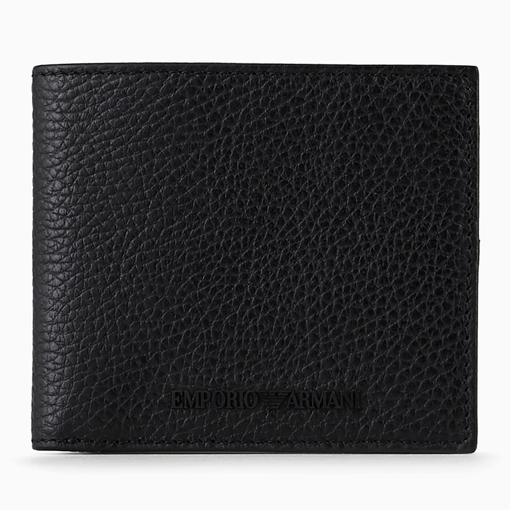 Emporio Armani Tumbled Leather Wallet Y4R168 Y068E 80001 BLACK

