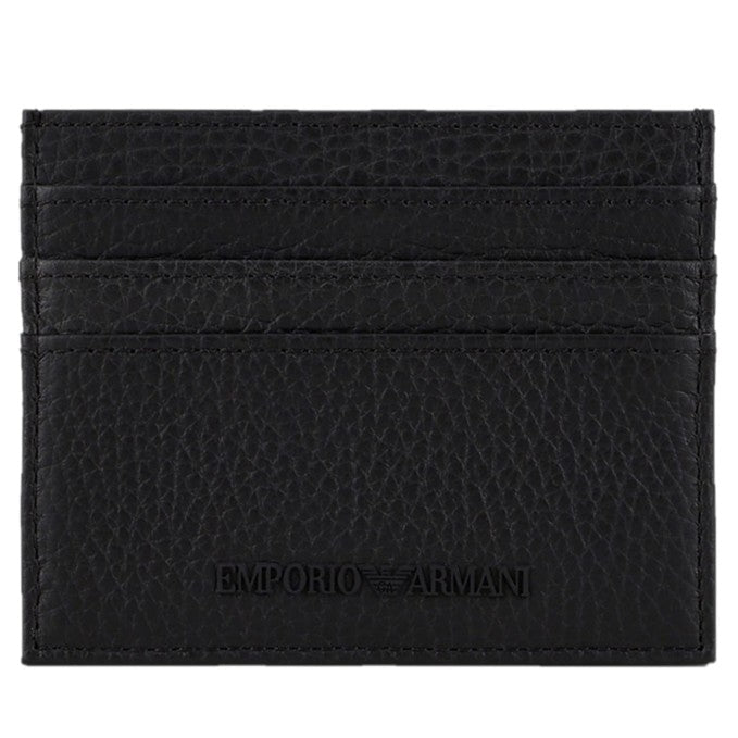 Emporio Armani Tumbled Leather Card Holder Y4R173 Y068E 80001 black