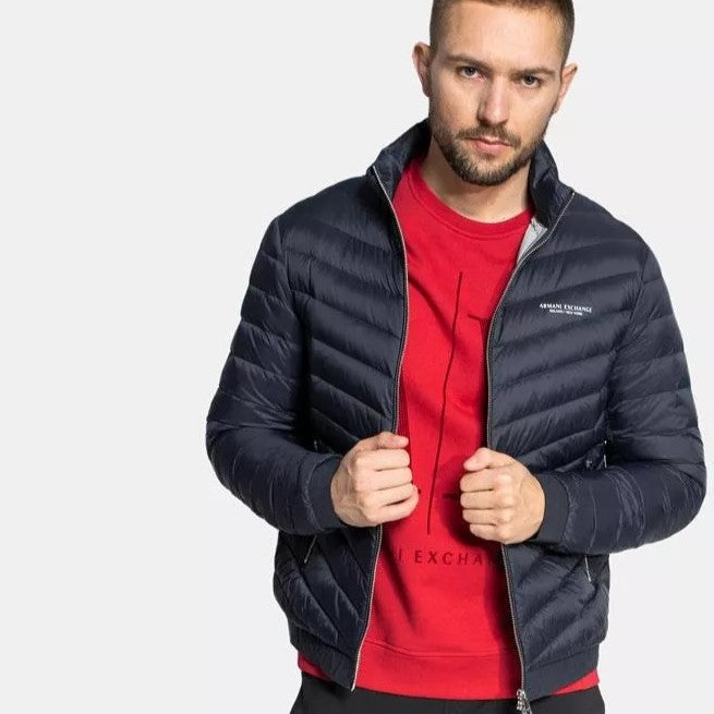 Casual jackets Emporio Armani - Blue and red padded blouson jacket