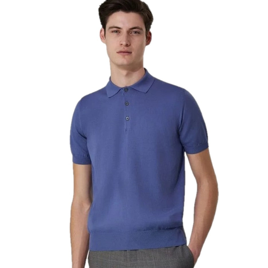 Canali Knitted Polo MK00145 / 420 C0127 Blue