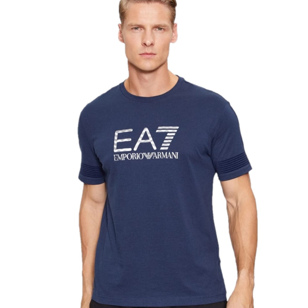 EA7 7 Lines T-Shirt 6RPT37 PJ3BZ 1554 NAVY BLUE