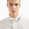 Emporio Armani Mercerised Piqué Polo 6D1F65 1JTKZ 01C6 Off White