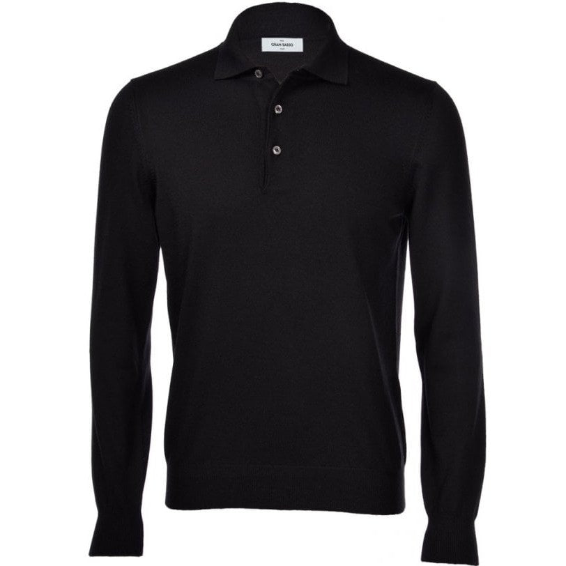 Gran Sasso Black Polo Knit 55112 / 14290.099