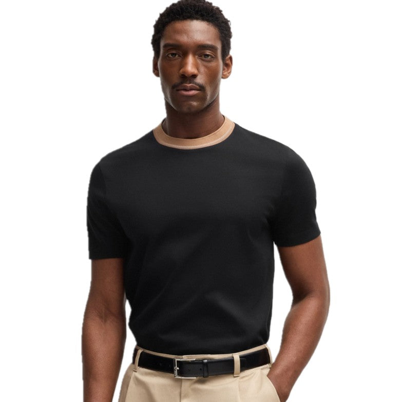 Hugo Boss Mercerised-Cotton T-Shirt 50531793 002 Black