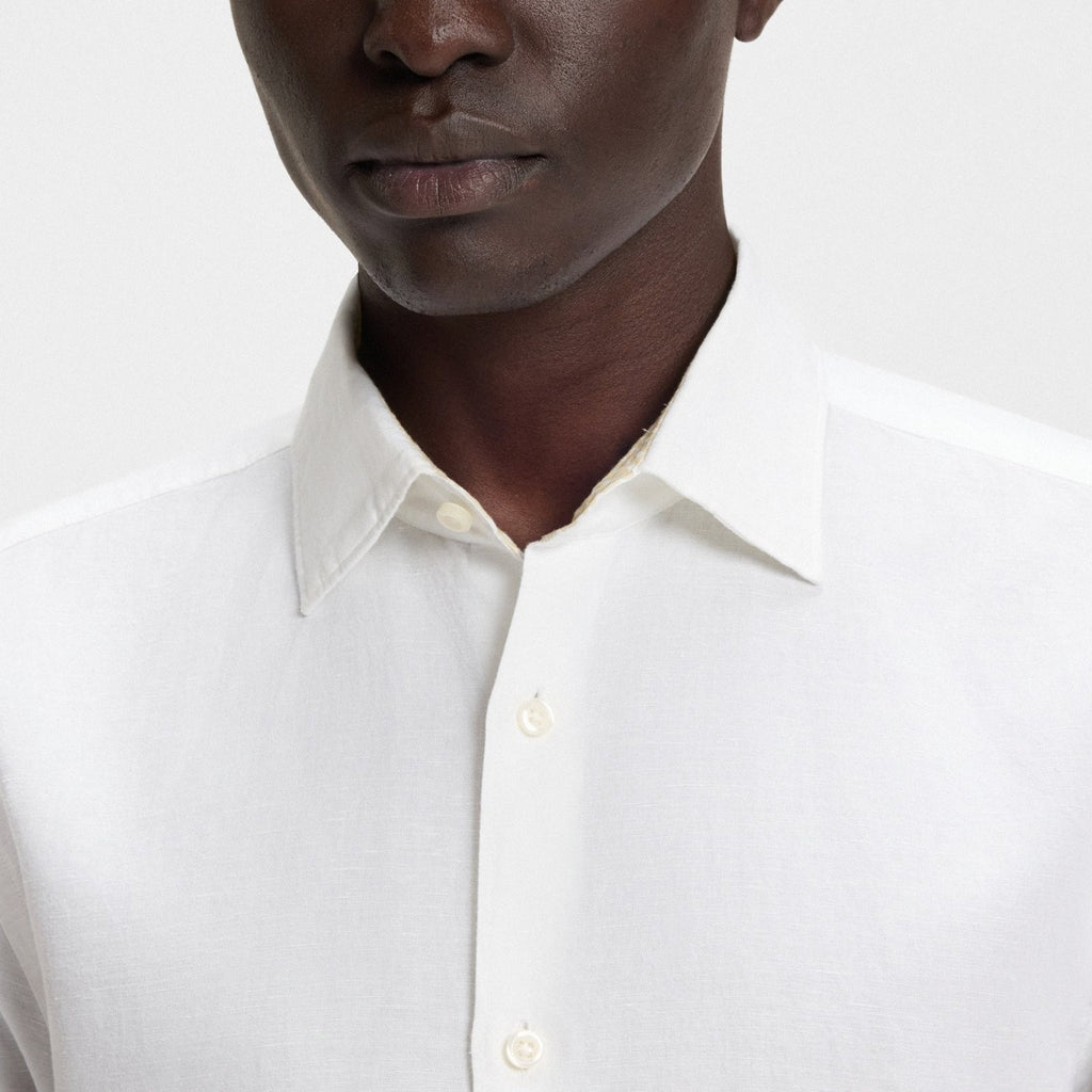 Hugo Boss Regular-fit Linen Shirt 50539531 10259309 100 White
