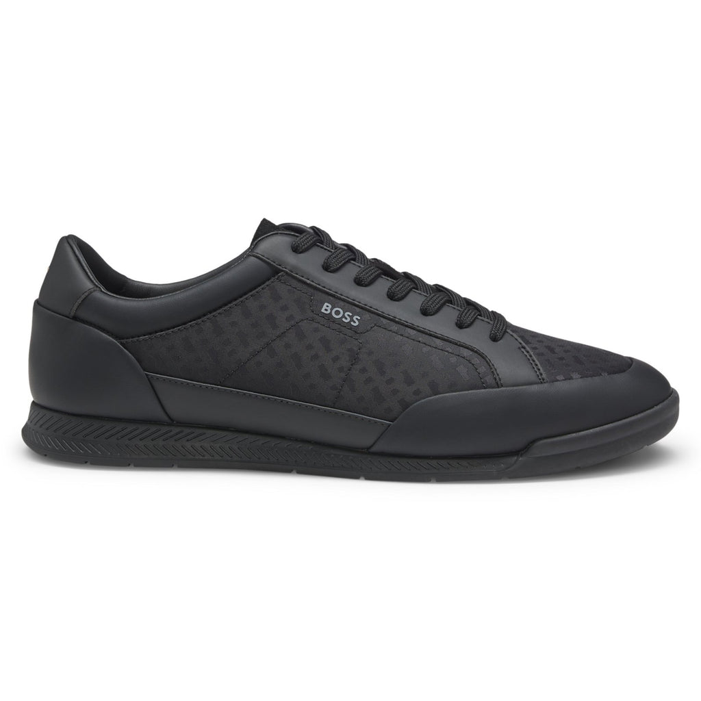 Hugo Boss Leather Monogram Sneakers 50222890 10275909 005 Black