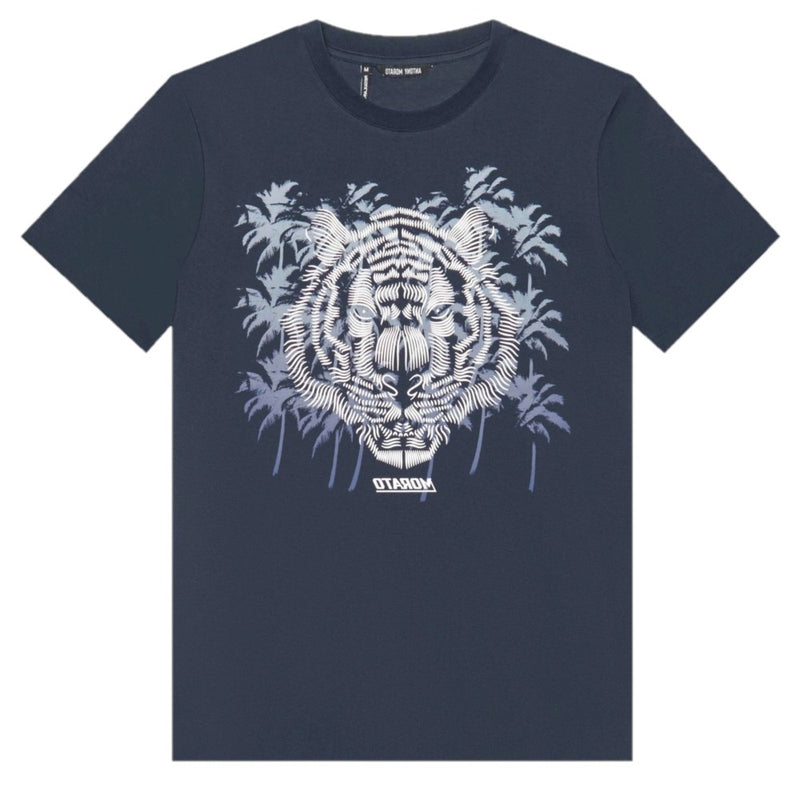 Antony Morato Tiger Print T-Shirt MMKS02410-FA100144-7064 Navy&nbsp;