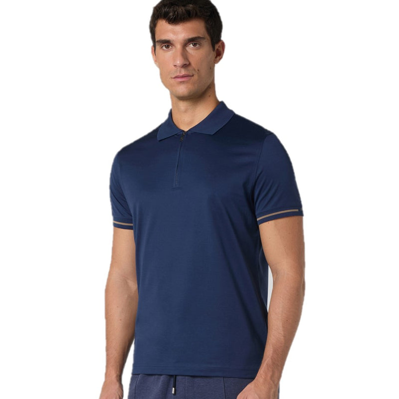 Pal Zileri Zipped Polo Z3MJG217 NJ730 16 Blue