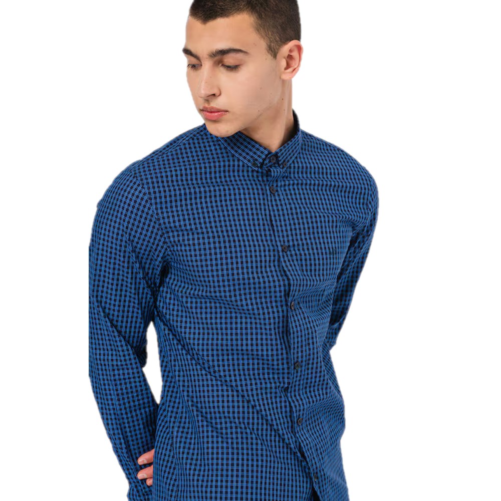 Armani checked shirt hotsell