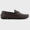 Emporio Armani Dark Brown Tumbled-Leather Driving Shoes - Ignition For Men