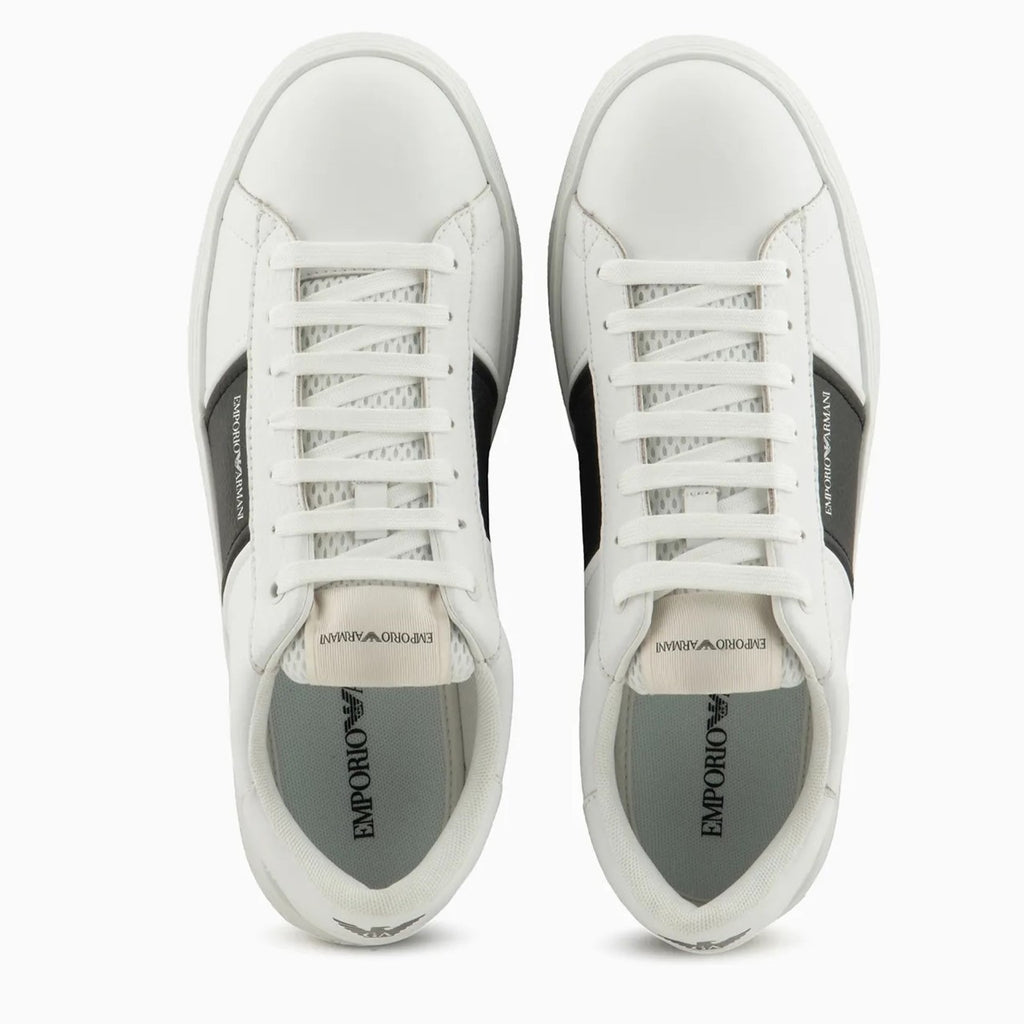 Emporio Armani Leather Sneakers X4X570 XN840 K488 White + Black