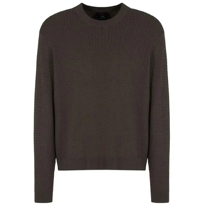 Armani Exchange Knit XM000707 AF104542 MC007 Black Ink Braid