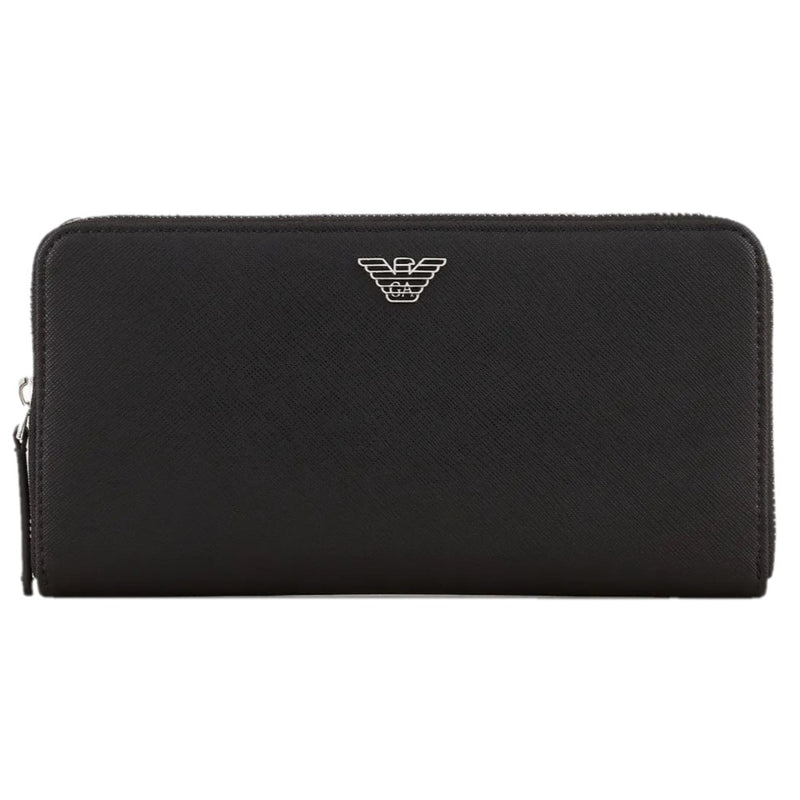 Emporio Armani Zip-Around Wallet in Regenerated Saffiano Leather - Ignition For Men