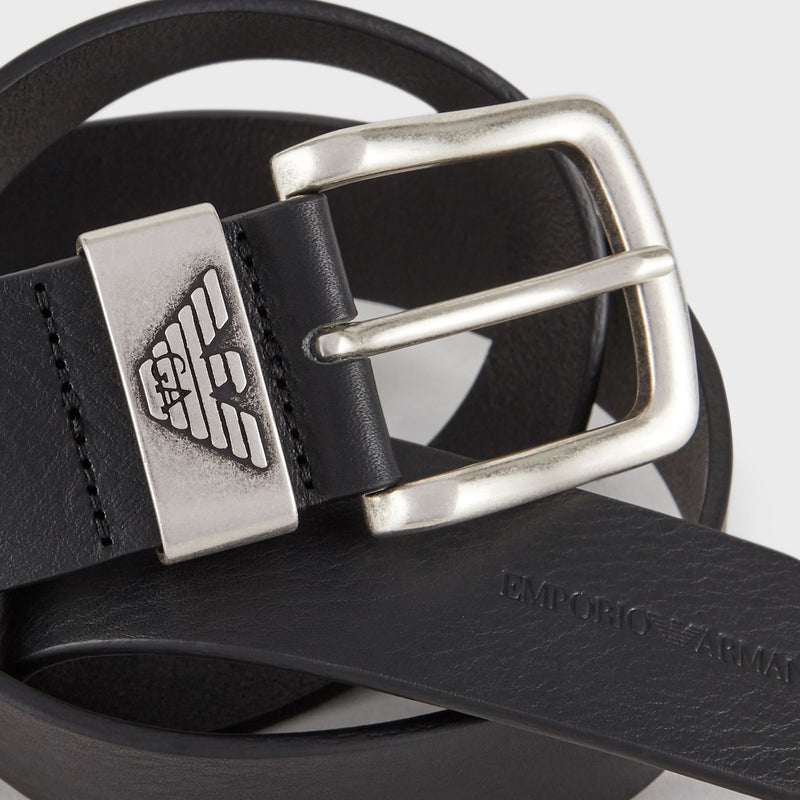 Emporio Armani Logo Buckle Belt - Ignition For Men