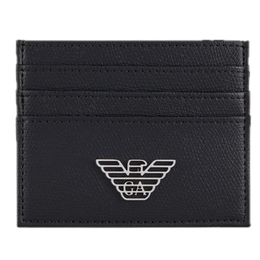 Emporio Armani Card holder with metal eagle Y4R173 YLA0E 81072 Black