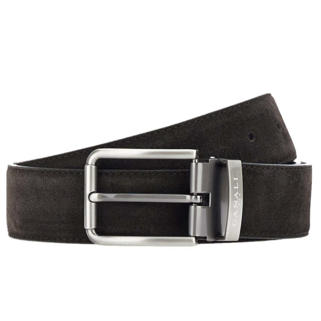 Canali Leather Suede Belt Taupe KB00320/512 100181 Mod 50c