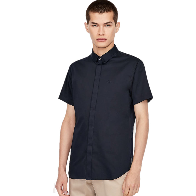 Armani Exchange Short Sleeve Shirt 8nzcbf zn10z 1510 Navy