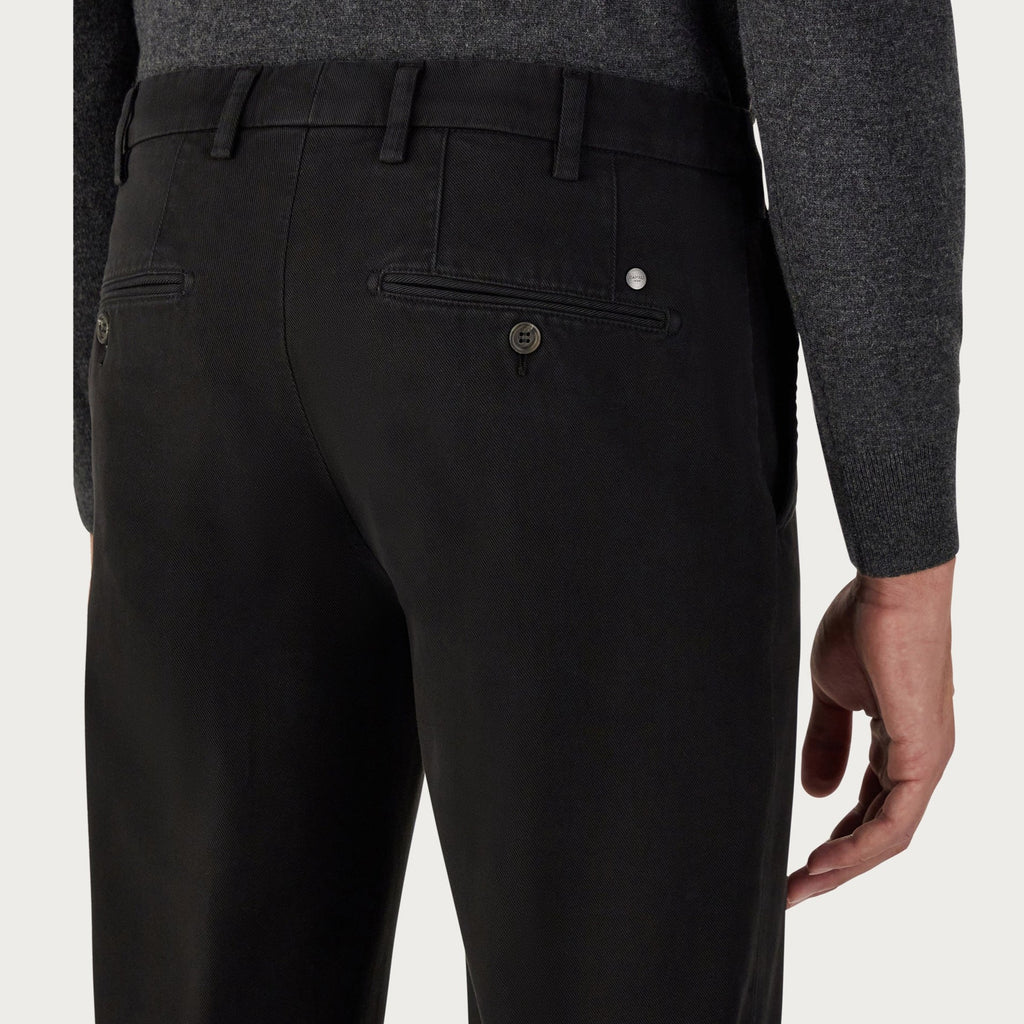 Canali Black Garment Dyed Cotton Chinos PT00418 / 101 93630