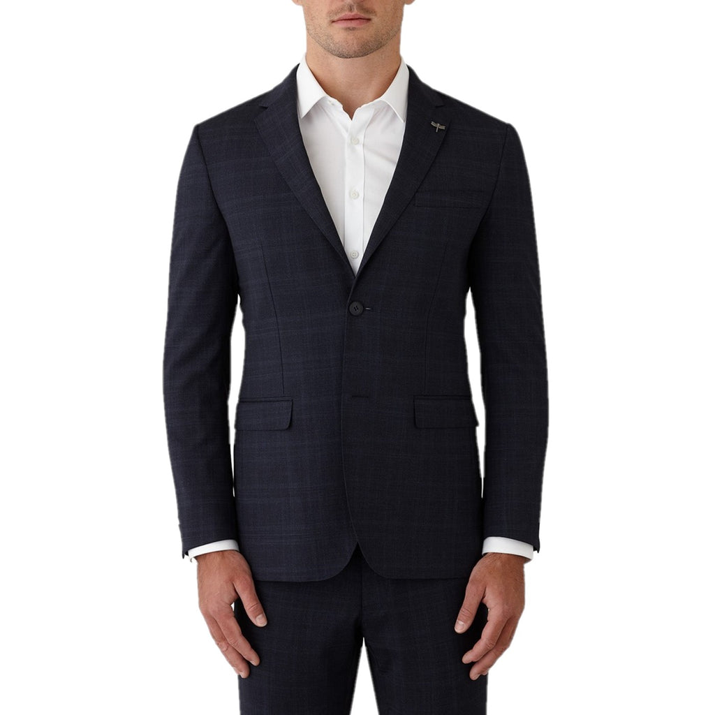 Gibson Navy Check 2pce Suit Ayden Jacket & Caper Trousers FGP640