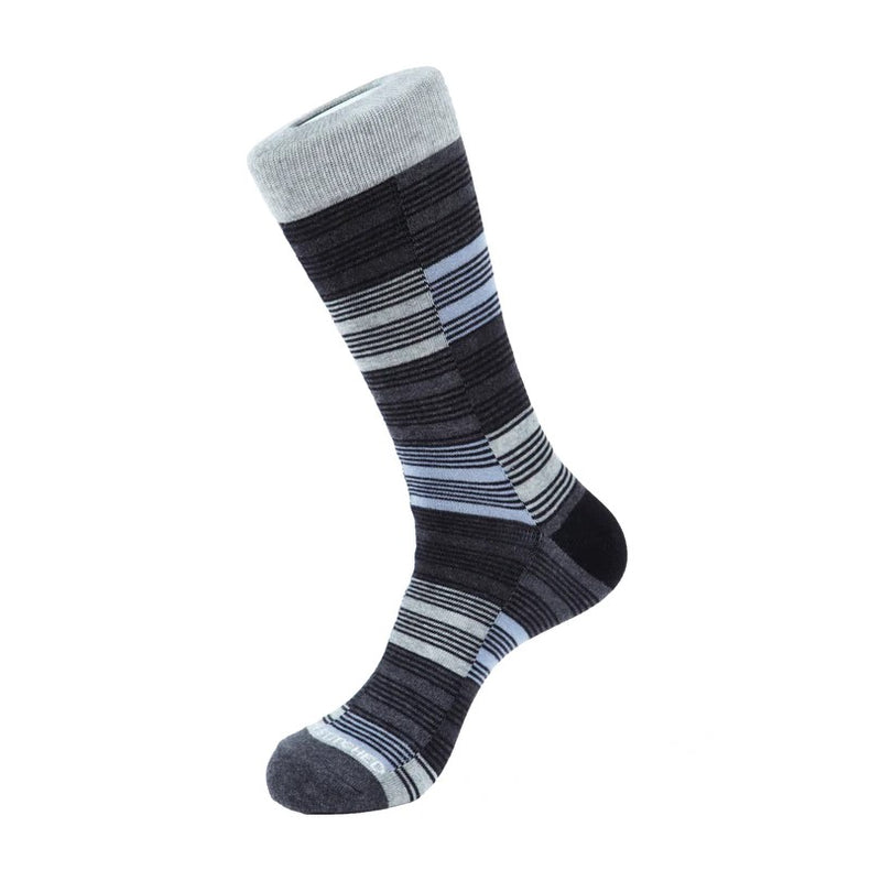 Unsimply Stitched Checker Stripe Socks UNST-14068-6 Black Grey