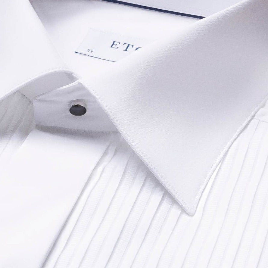 Eton White Plisse Evening Contemporary Fit Dinner Shirt - Ignition For Men