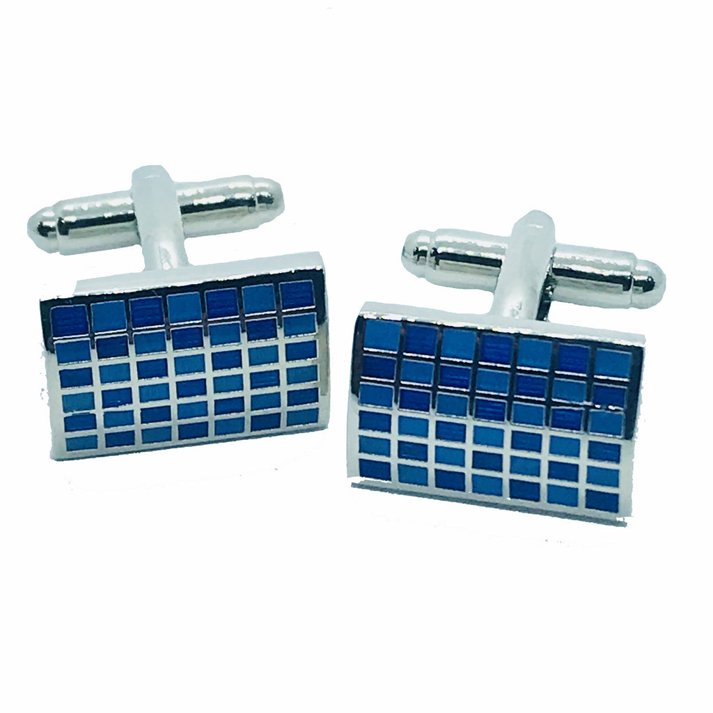 Blue Check Cufflinks - Ignition For Men