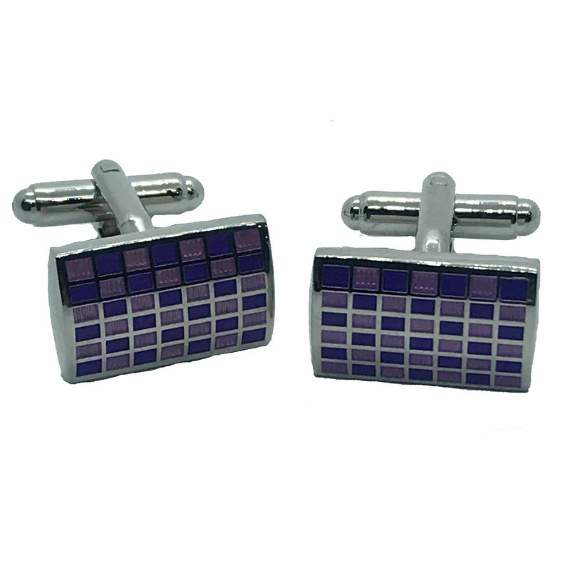Purple Check Cufflinks - Ignition For Men