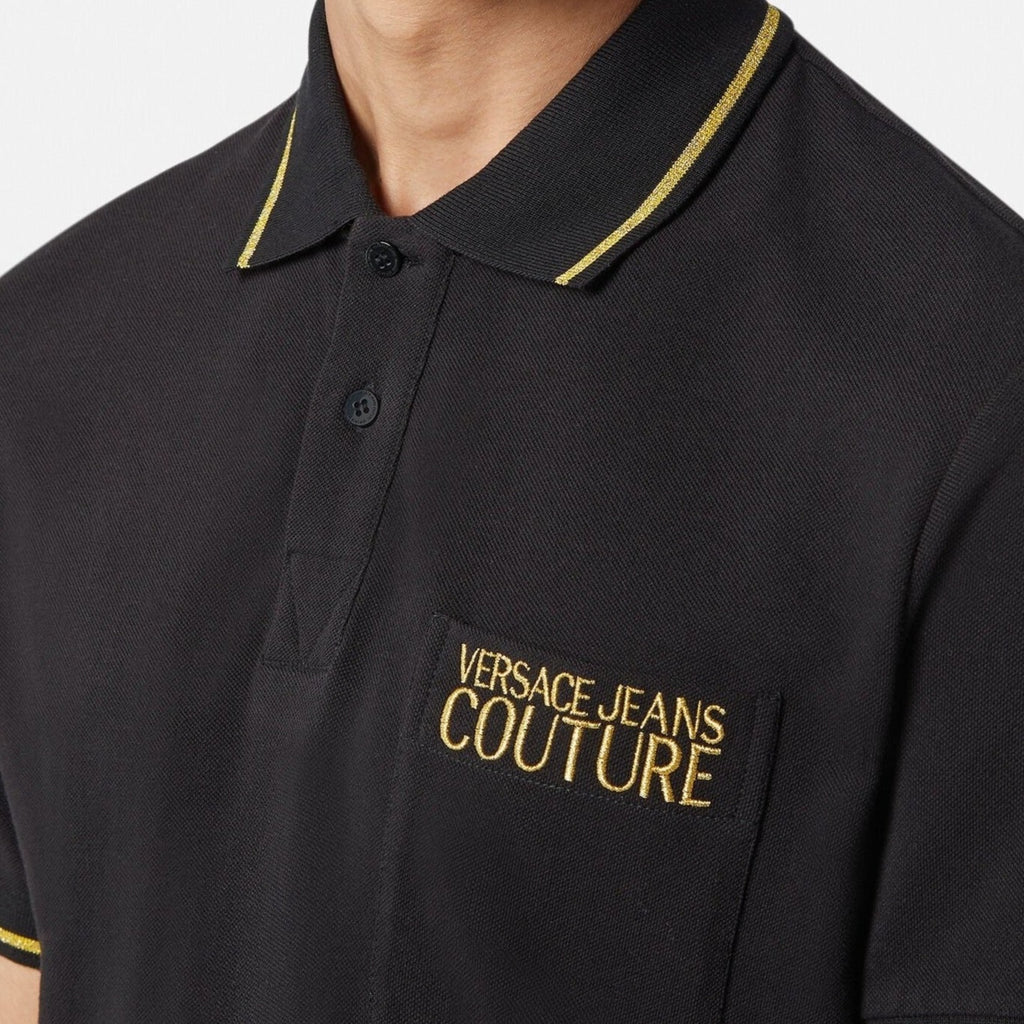 Versace Jeans Couture  Logo Polo Shirt Black E72GAGT01-ECJ01T_EG89 