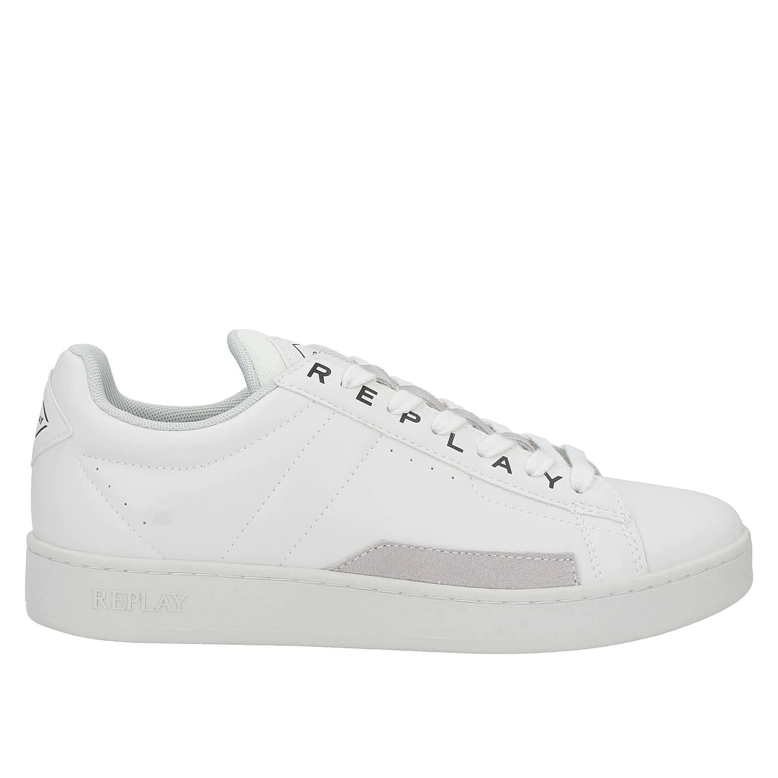 Replay Men's Drum Leather M Sneaker, 061 White, 10