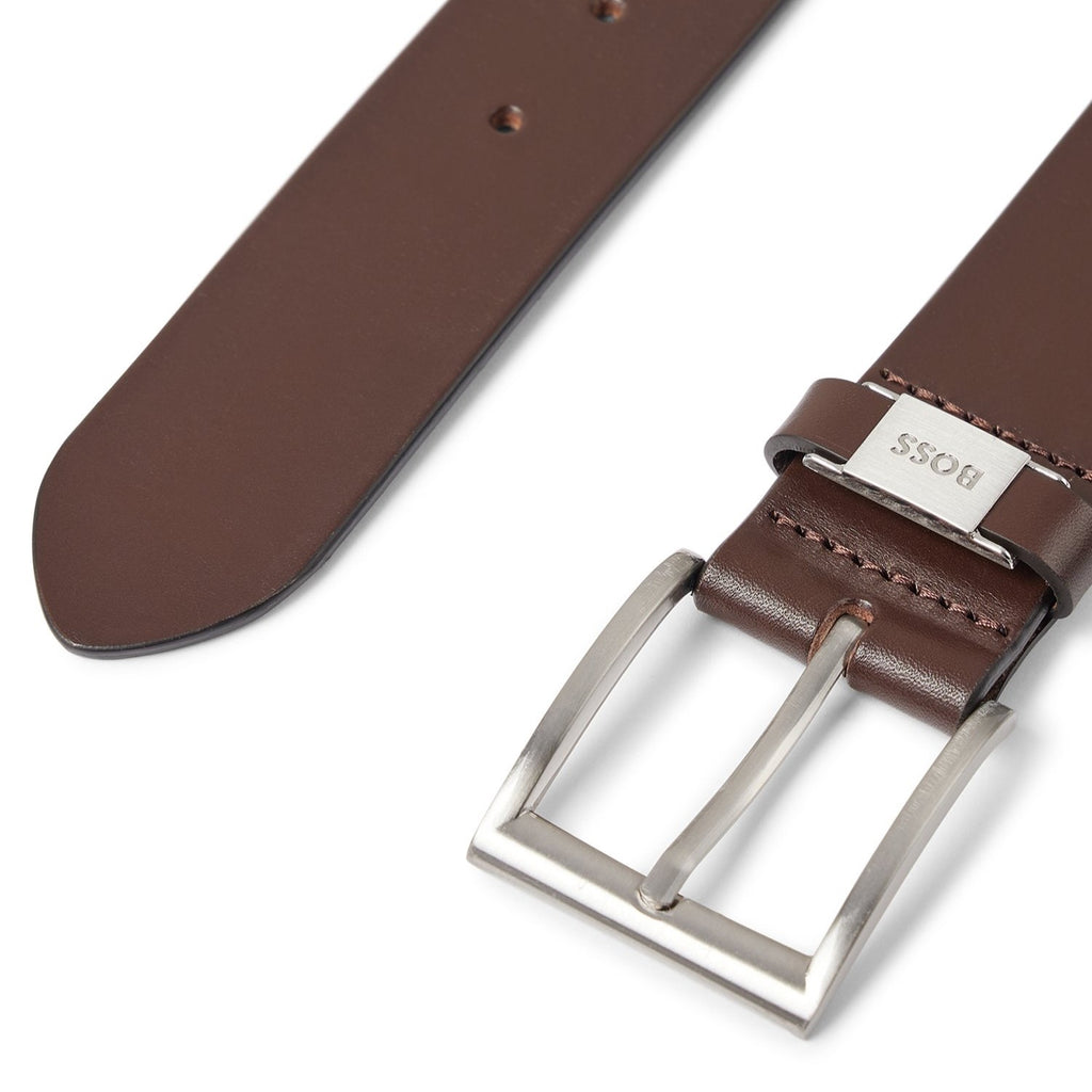 Hugo Boss Connio Italian Leather Dark Brown Belt - Ignition For Men