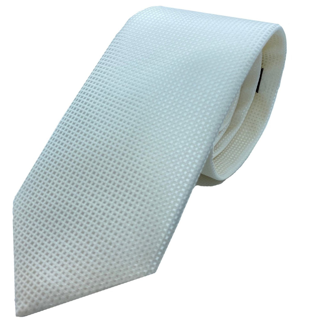 Dormeuil Ivory Self Pattern Tie - Ignition For Men