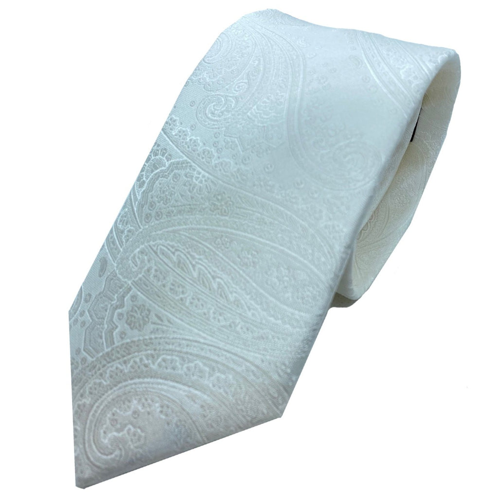 Dormeuil Ivory Paisley Tie - Ignition For Men